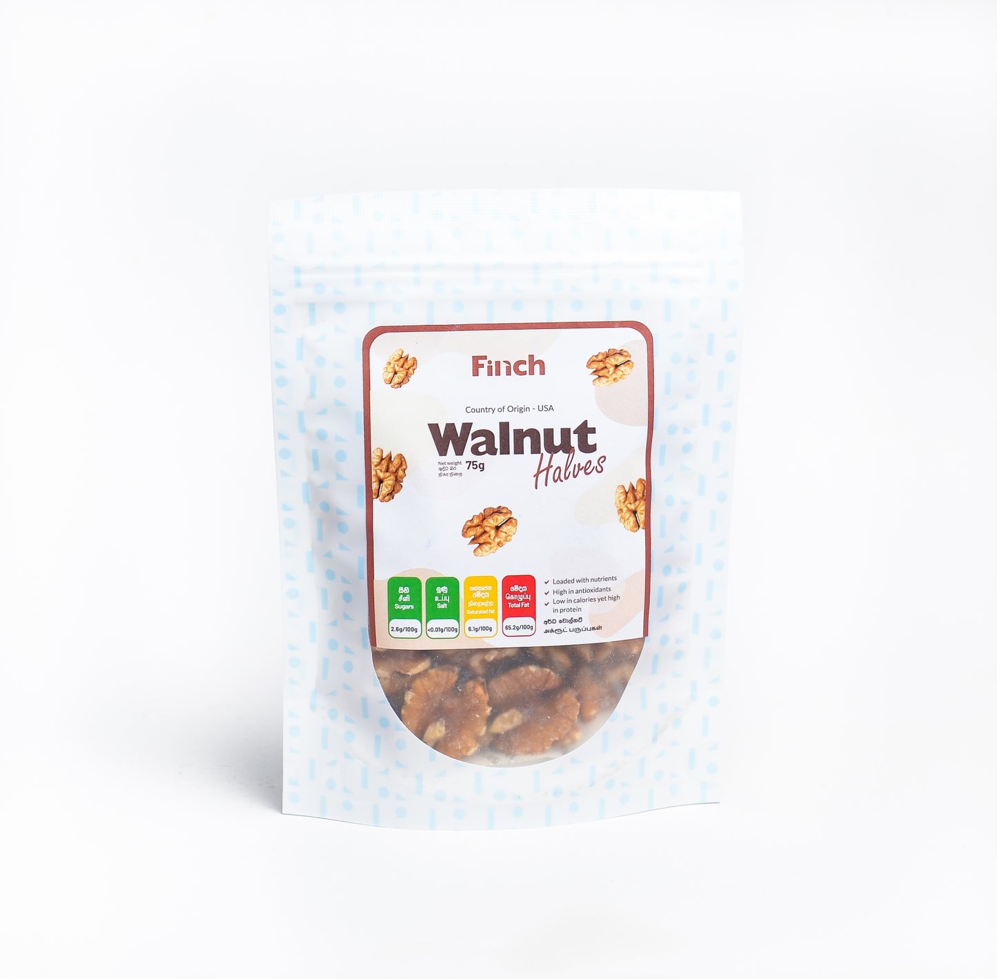 Finch Walnuts Halves Californian 75g