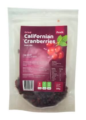 Finch Dried Premium Cranberries 250g