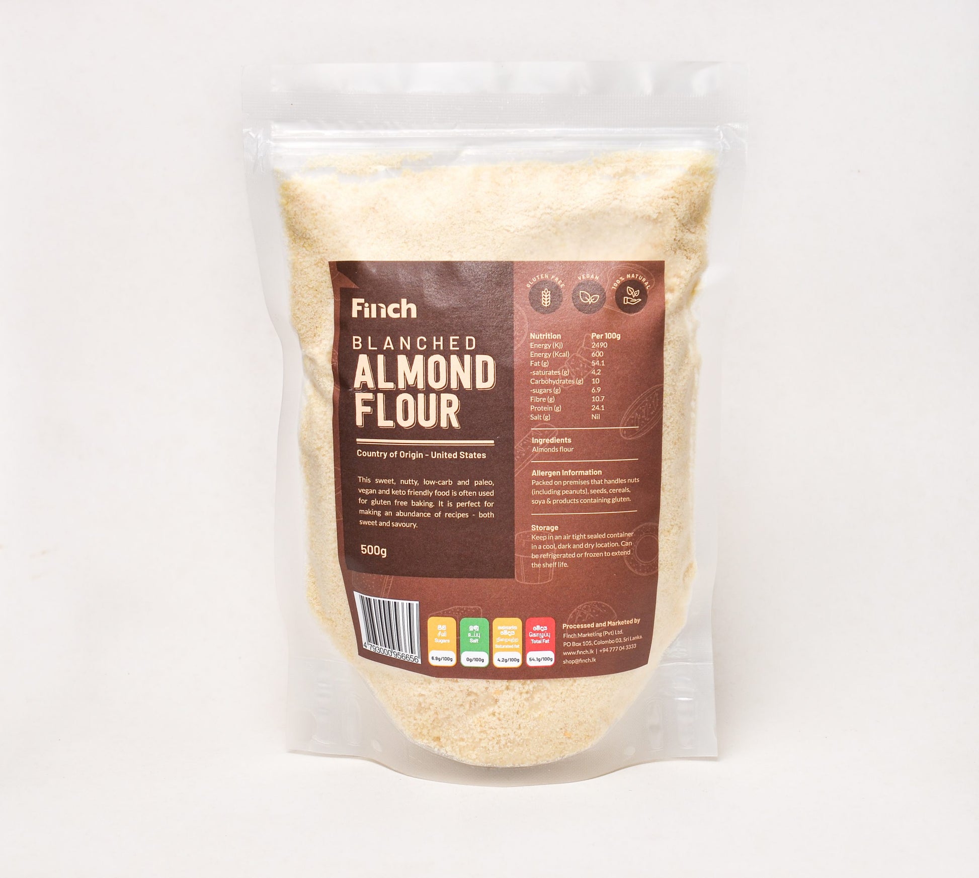 Finch Premium Almond Flour (Blanched) 500g