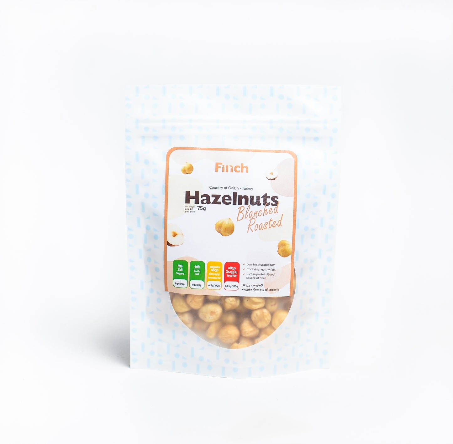 Finch Hazelnuts Roasted & Blanched 75g