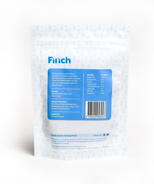 Finch Raw Pistachios (No Shell) 75g