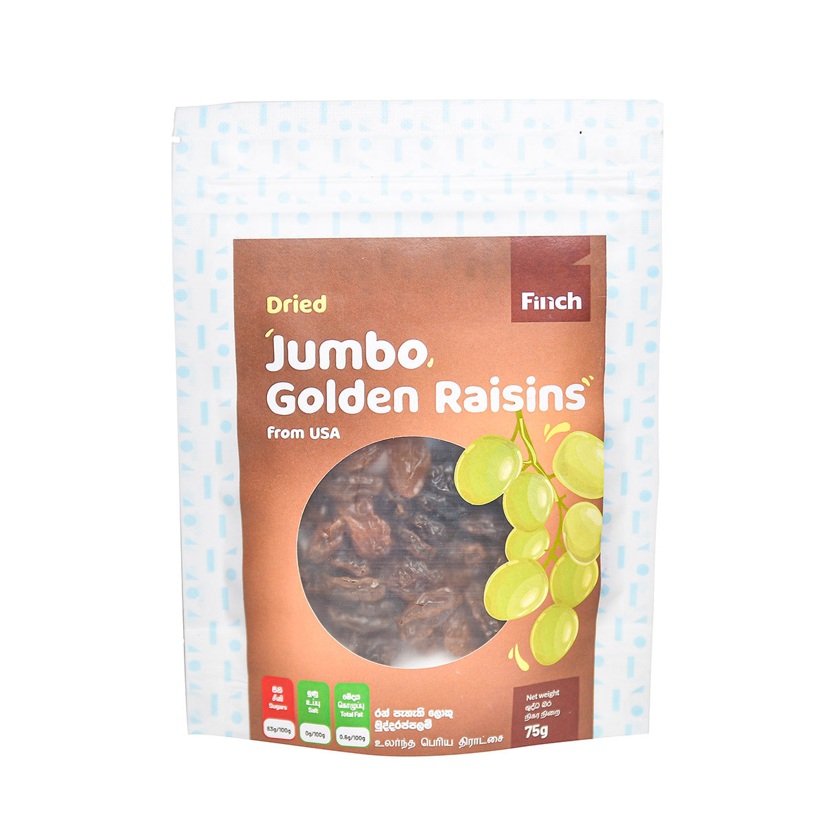 Finch Jumbo Golden Raisins 75g