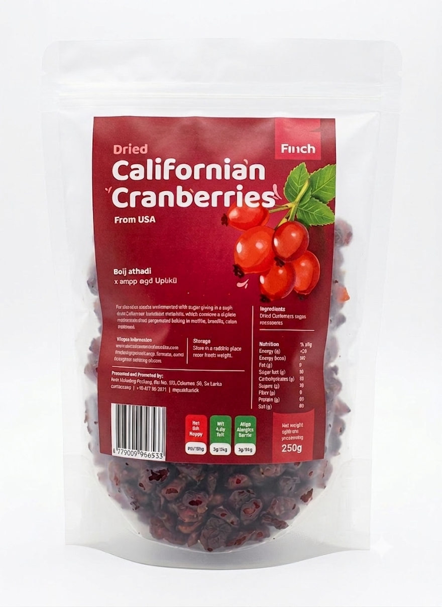 Finch Dried Premium Cranberries 250g
