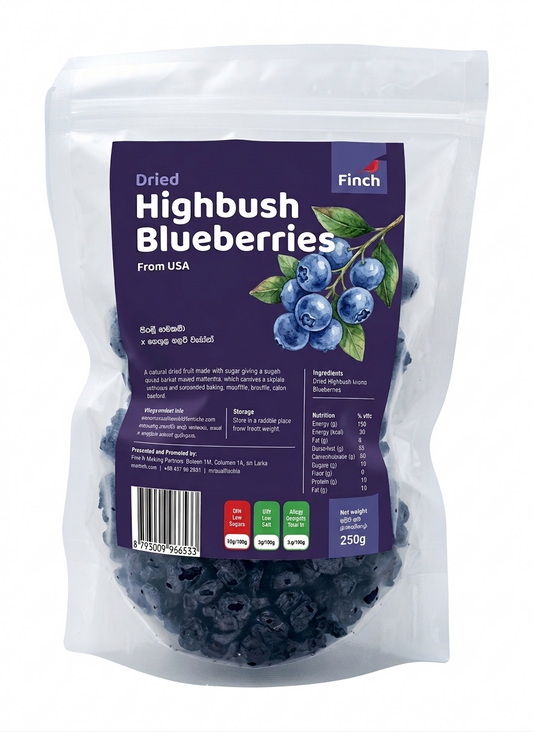 Finch Dried Highbush Blueberries 500g
