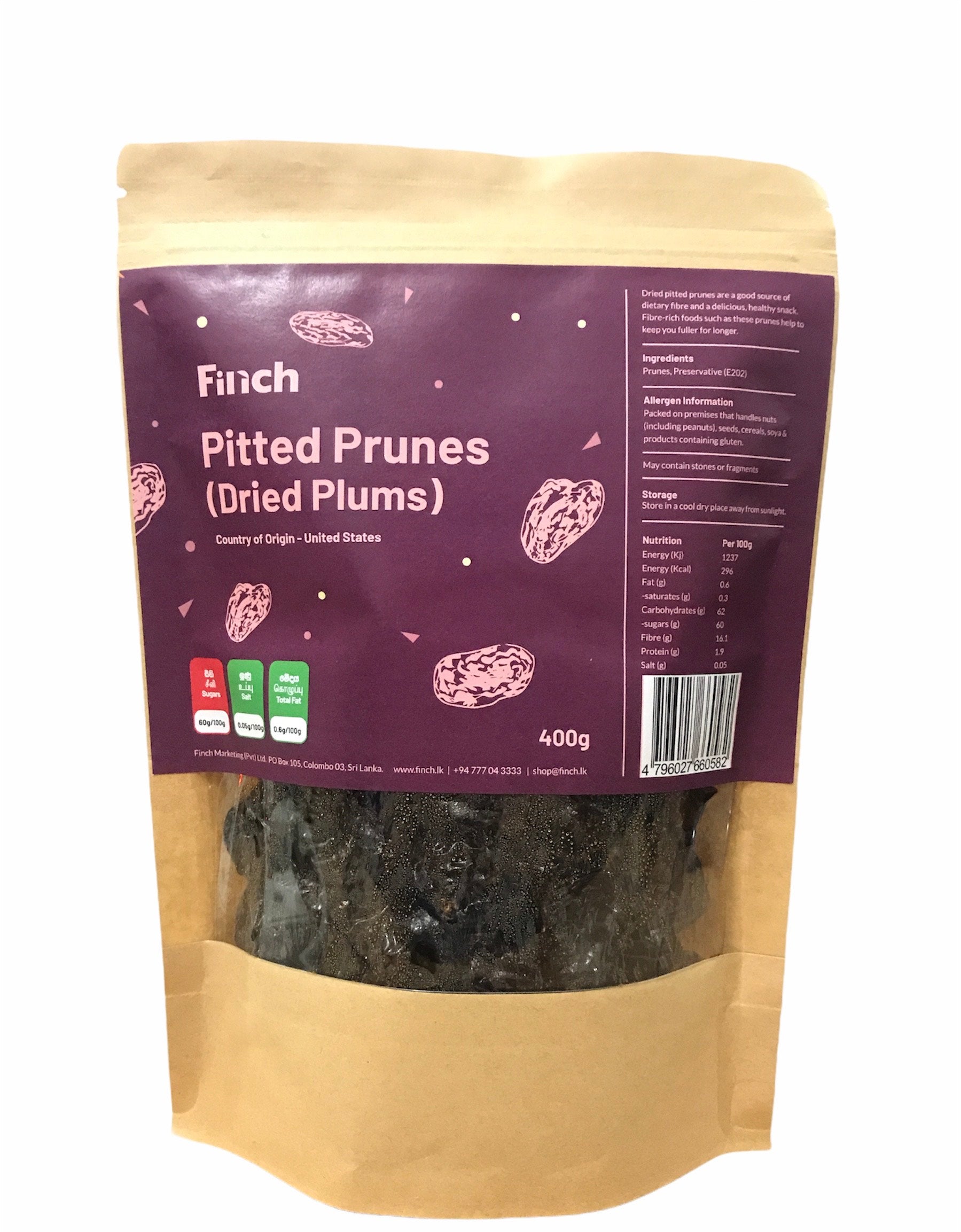 Finch Premium Pitted Prunes 400g