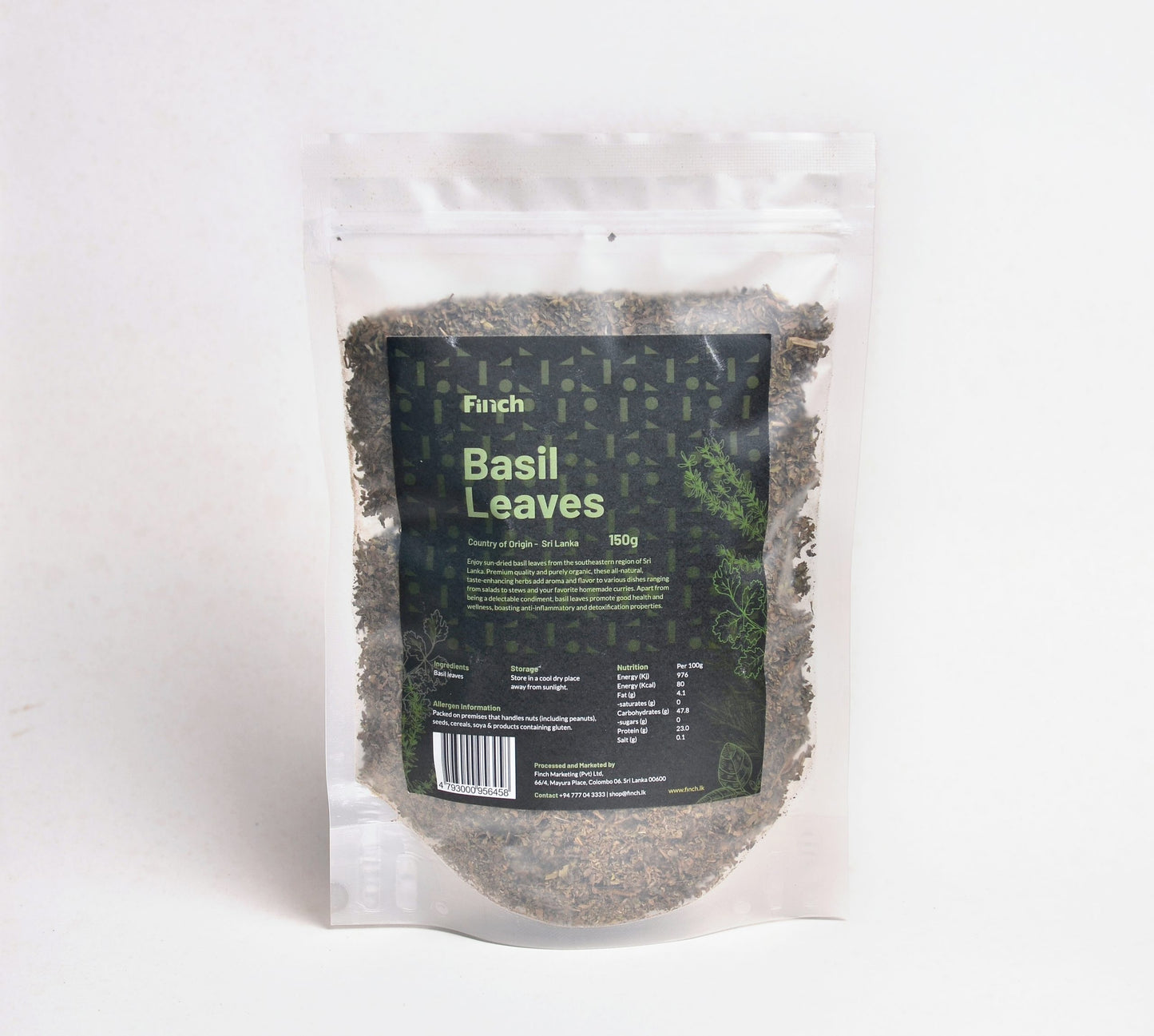 Finch Basil Leaves Bulk Pack 150g