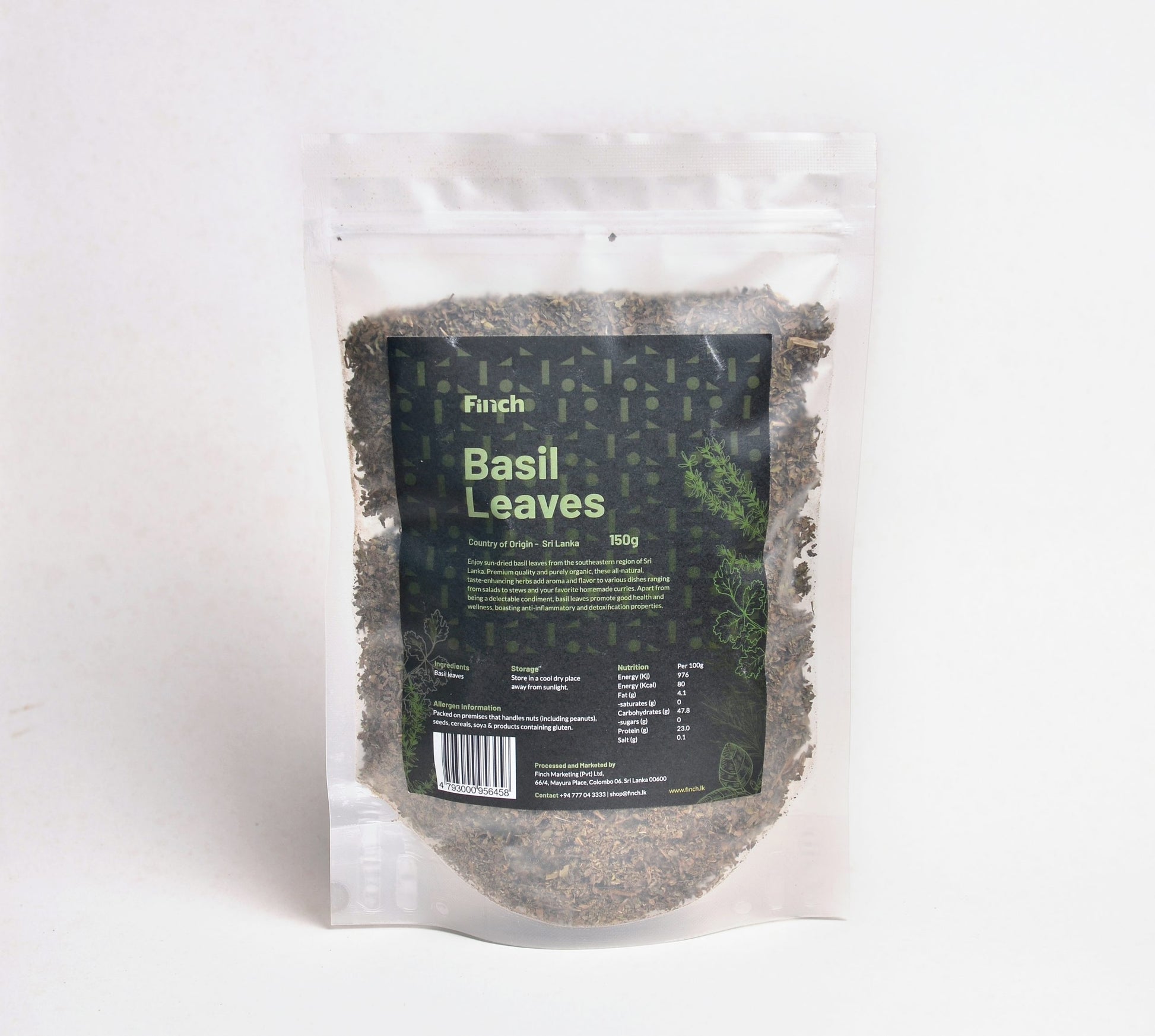 Finch Basil Leaves Bulk Pack 150g