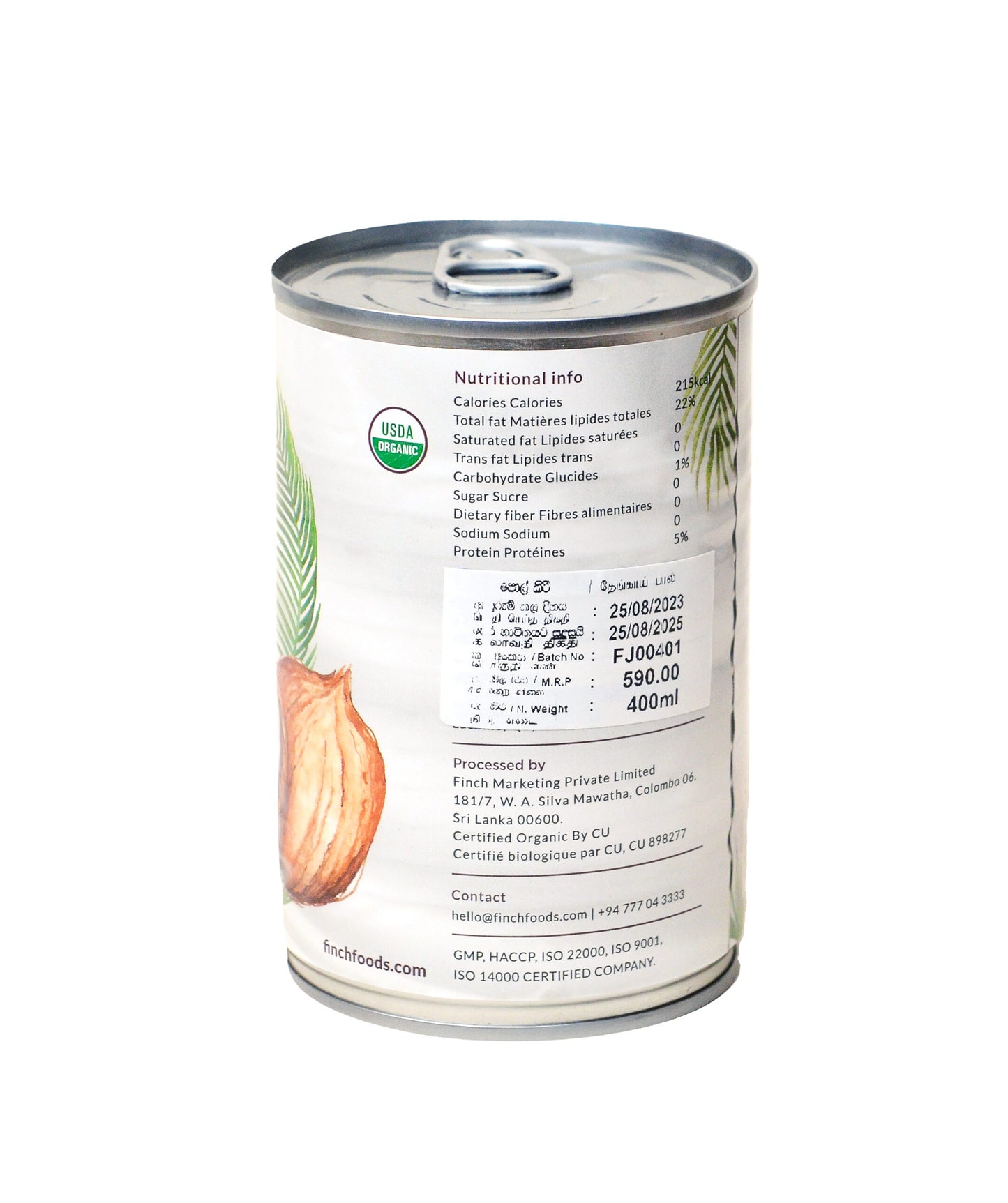 Finch Coconut Milk Cream 400ml
