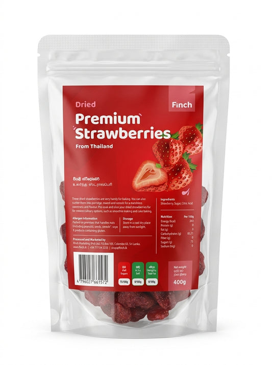 Finch Dried Premium Strawberries 400g