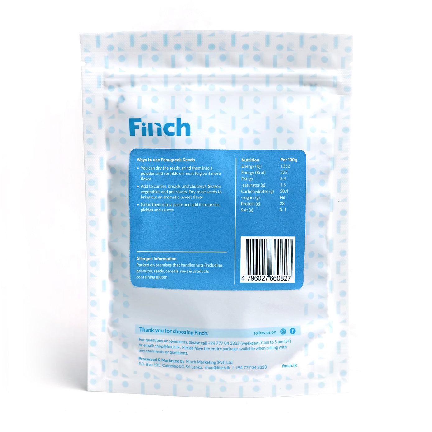 Finch Fenugreek Seeds (Methi) 100g