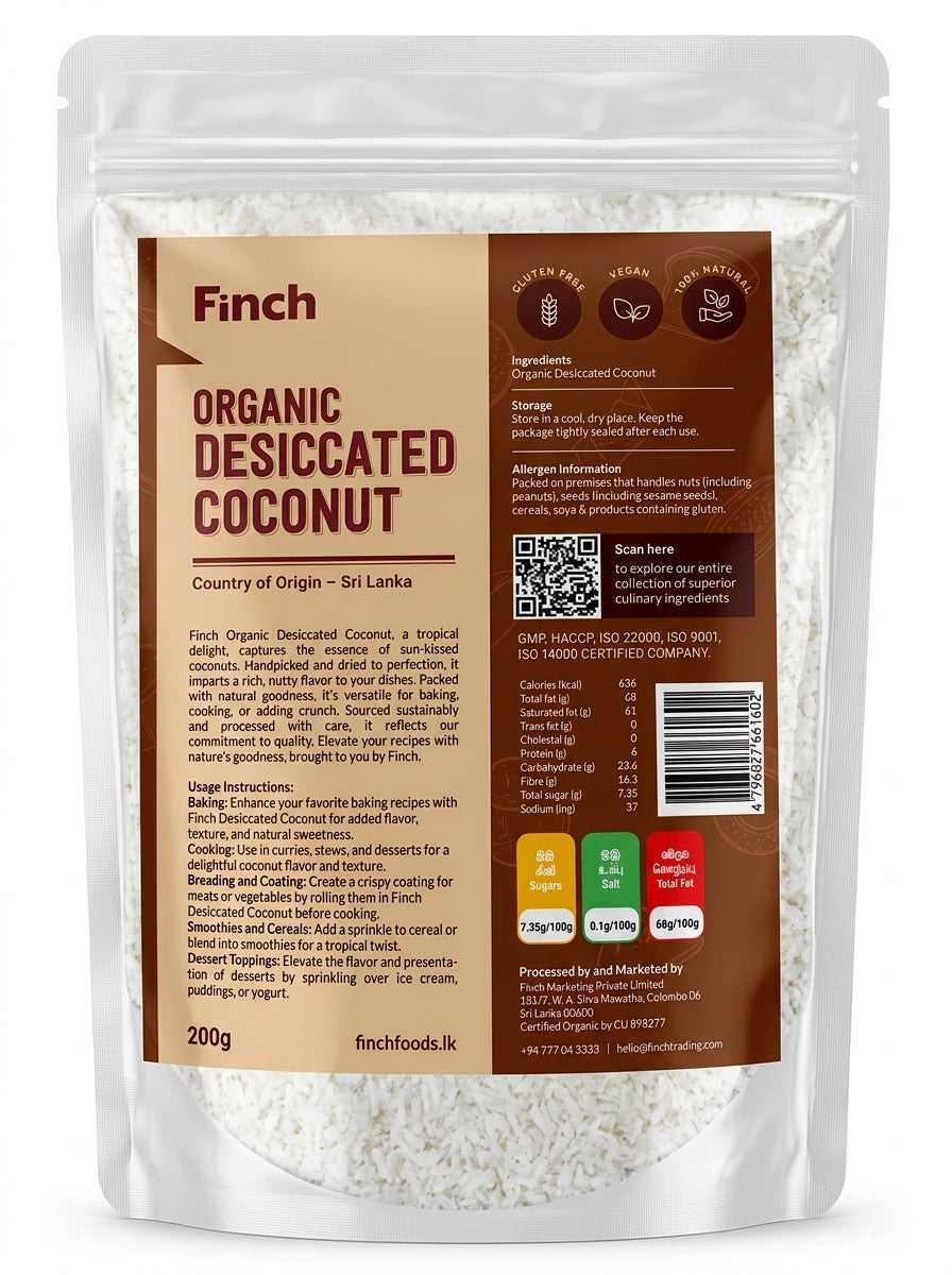 Finch Organic Desiccated Coconut 200g