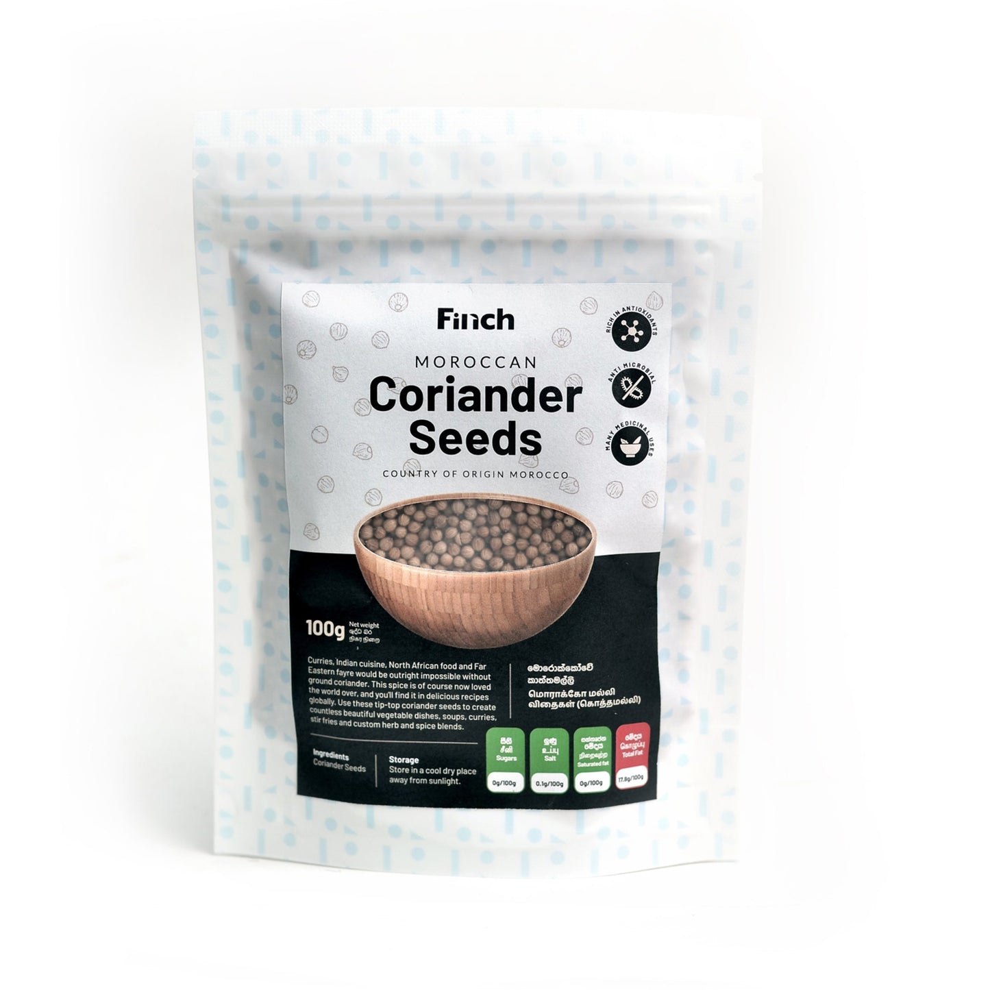 Finch Moroccan Whole Coriander Seeds 1kg